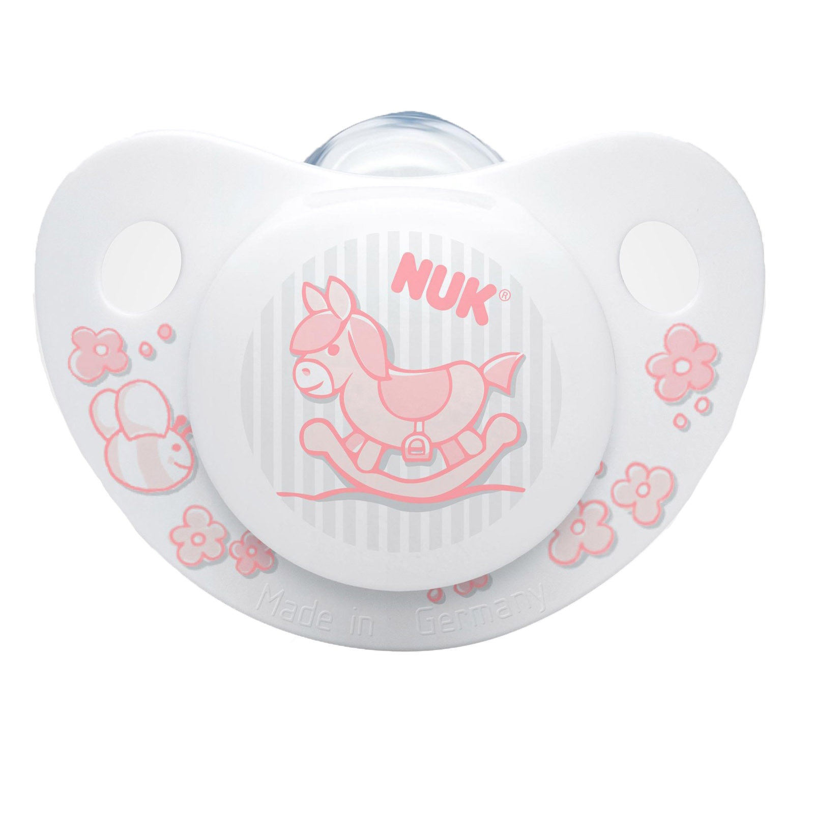 Suzeta ortodontica din silicon Nuk Baby Rose & Blue 735161B, Alb 6-18 luni