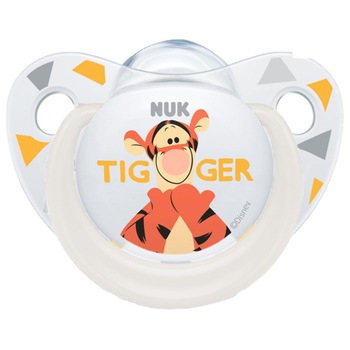 Suzeta ortodontica din silicon Nuk Tiger 730324, Alb 0-6 luni Suzeta ortodontica din silicon Nuk Tiger 730324, Alb 0-6 luni