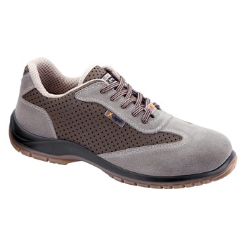 Pantofi de protectie Argo, cu bombeu compozit, piele spalt de bovina si microfibra perforata, gri/maro, S1P SRC, marimea 43 Pantofi de protectie Argo, cu bombeu compozit, piele spalt de bovina si microfibra perforata, gri/maro, S1P SRC, marimea 43