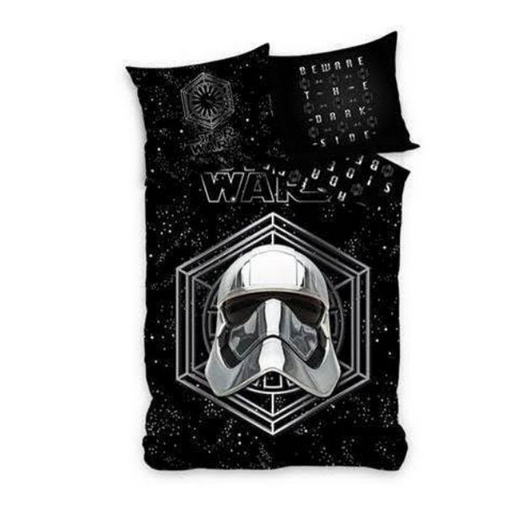 Set lenjerie de pat din 2 piese Carbotex, Star Wars, Bumbac, 140x200cm, Negru