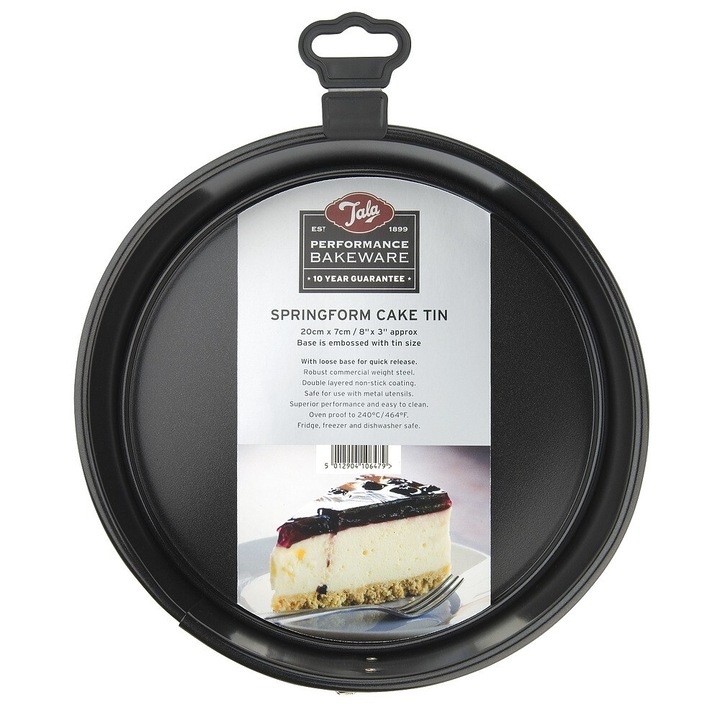 Forma rotunda tort Tala, Otel carbon/Metal, Fund detasabil, Negru, Ø20 cm