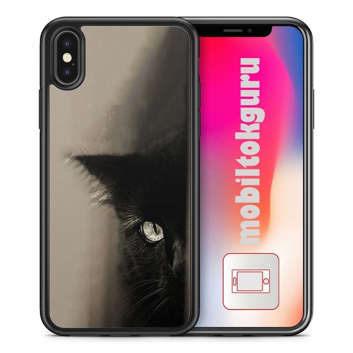Fekete macska 222 iPhone 5s TPU ütésálló tok telefontok védőtok