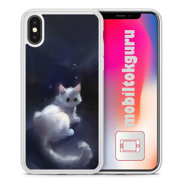 Fehér macska 211 iPhone 5s TPU ütésálló tok telefontok védőtok