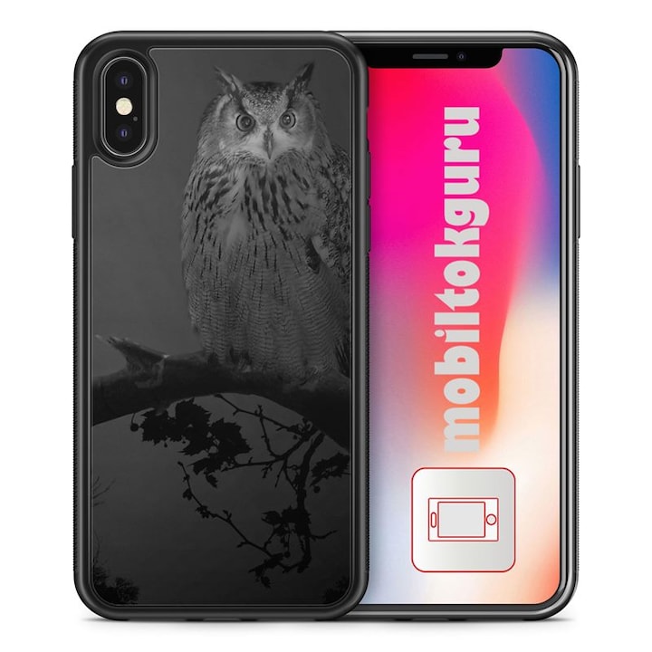 Fekete fehér bagoly 2222 iPhone 5s TPU ütésálló tok telefontok védőtok