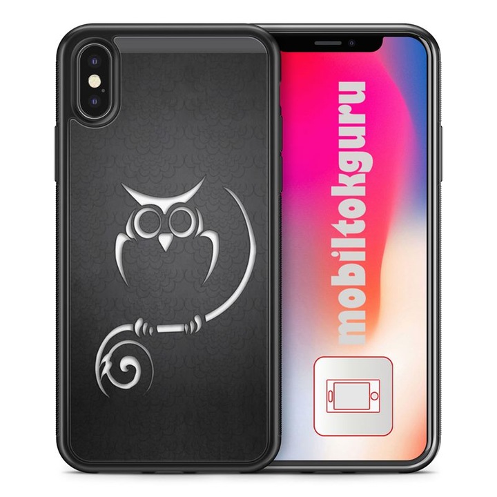 Fekete fehér bagoly 3022 iPhone 5s TPU ütésálló tok telefontok védőtok