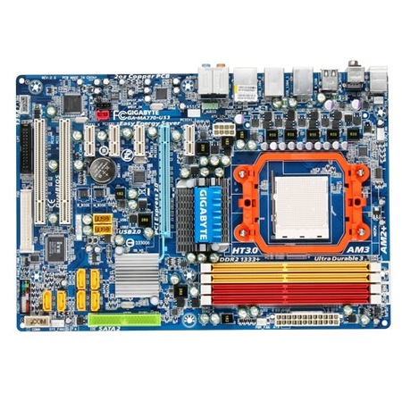 Carte Mère GIGABYTE GA-MA720-US3 Socket AM2+ - Format ATX, DDR2, 4 Slots, Occasion