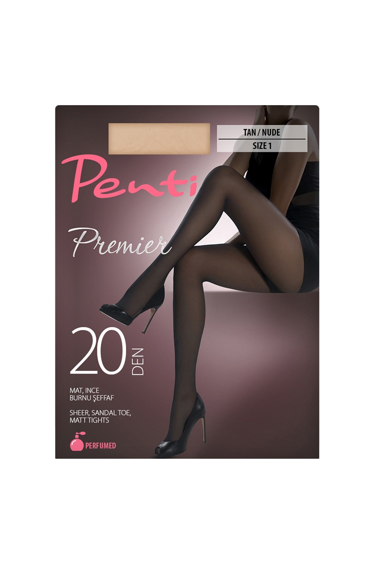 Dres dama cu capsule de parfum si degete transparente Premier, Penti, 20 DEN, bej