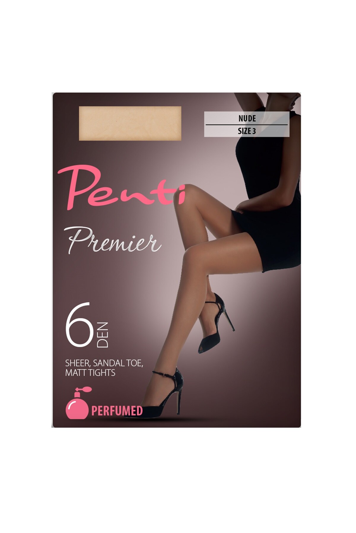 Dres dama cu capsule de parfum si degete transparente Premier 6 DEN, Penti, bej inchis