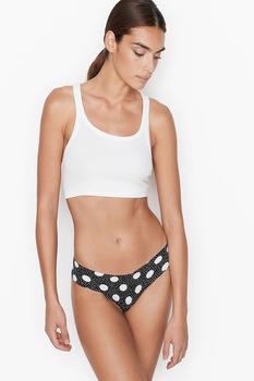 Chiloti Victoria's Secret, Dot on Dot Thong Panty, Negru/Alb, Negru/Alb Chiloti Victoria's Secret, Dot on Dot Thong Panty, Negru/Alb, Negru/Alb