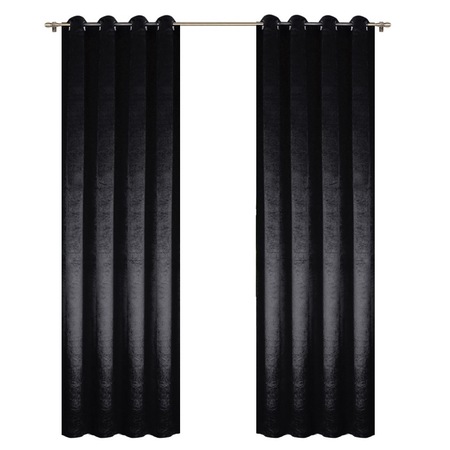 Draperie Velur, Negru 135x250 cm, L389