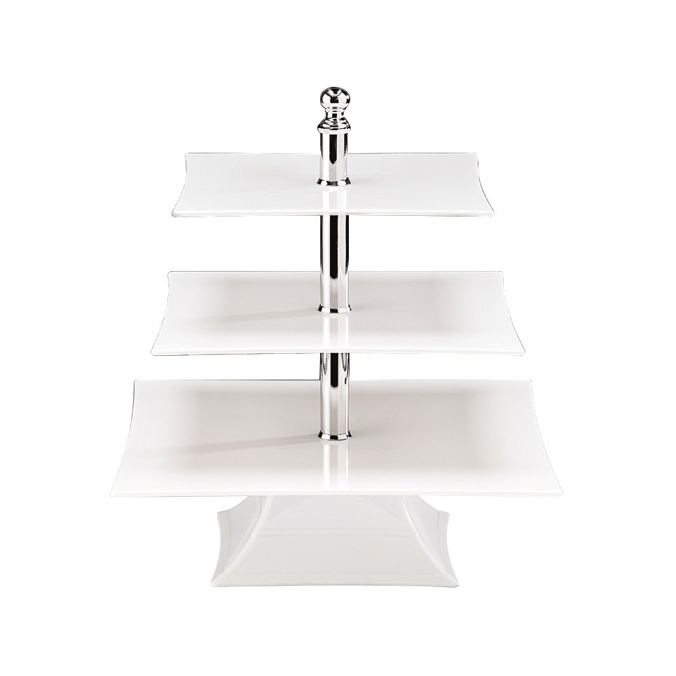 Stand din policarbonat pe trei nivele prezentare ALB Raki 35x25x44cm