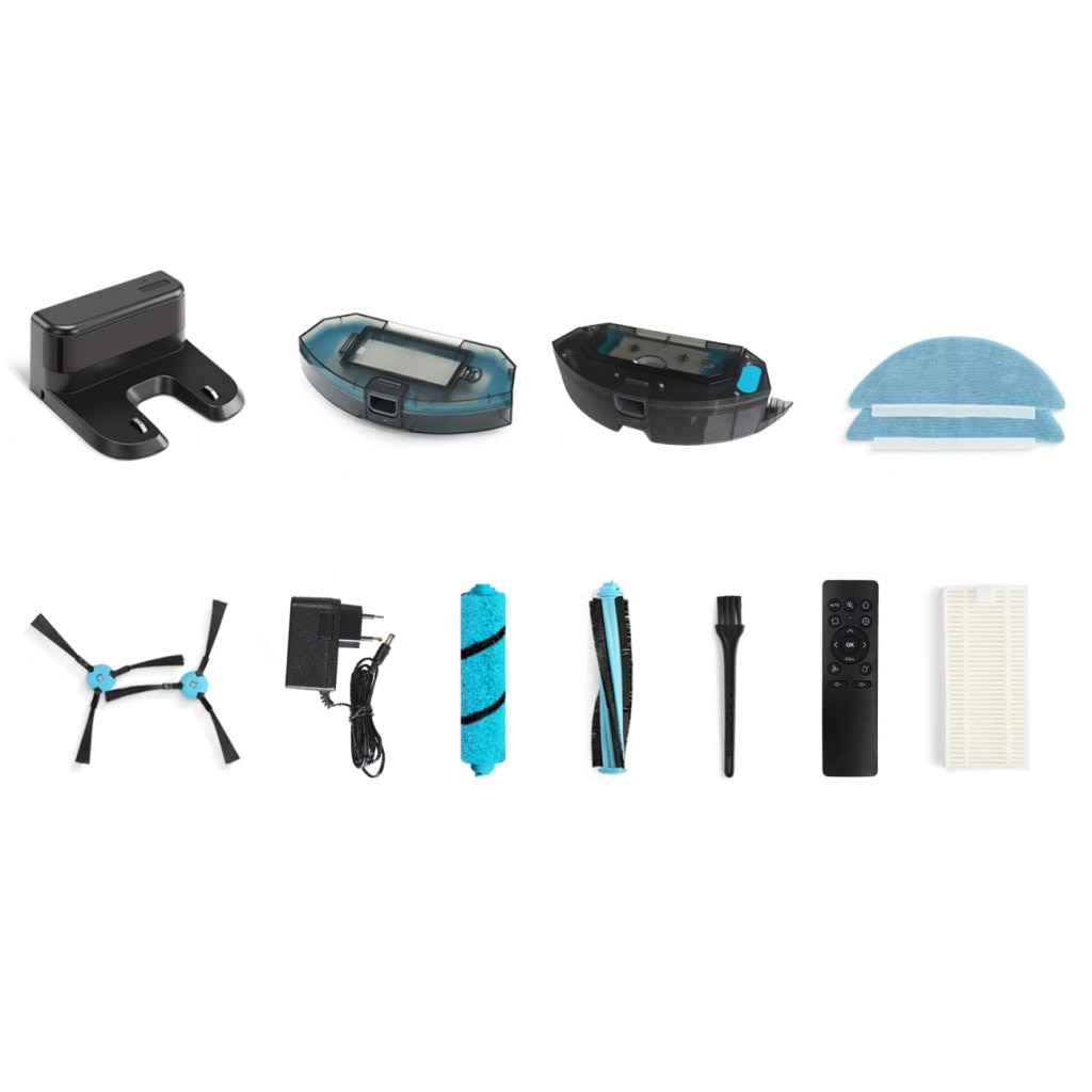 Aspirator robot SALENTE L7 3v1 - 50 W, Vorbeste limba Romana, Modul de sterilizare UVC, Navigatie LiDAR, 5200 mAH, autonomie 4h, 3000 pa, Modul de stergere Y-mop, WiFi, Negru