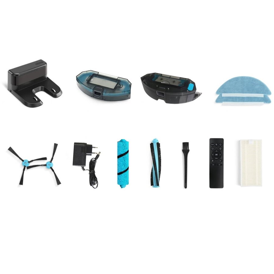 Aspirator robot SALENTE L7 3v1 - 50 W, Vorbeste limba Romana, Modul de sterilizare UVC, Navigatie LiDAR, 5200 mAH, autonomie 4h, 3000 pa, Modul de stergere Y-mop, WiFi, Negru