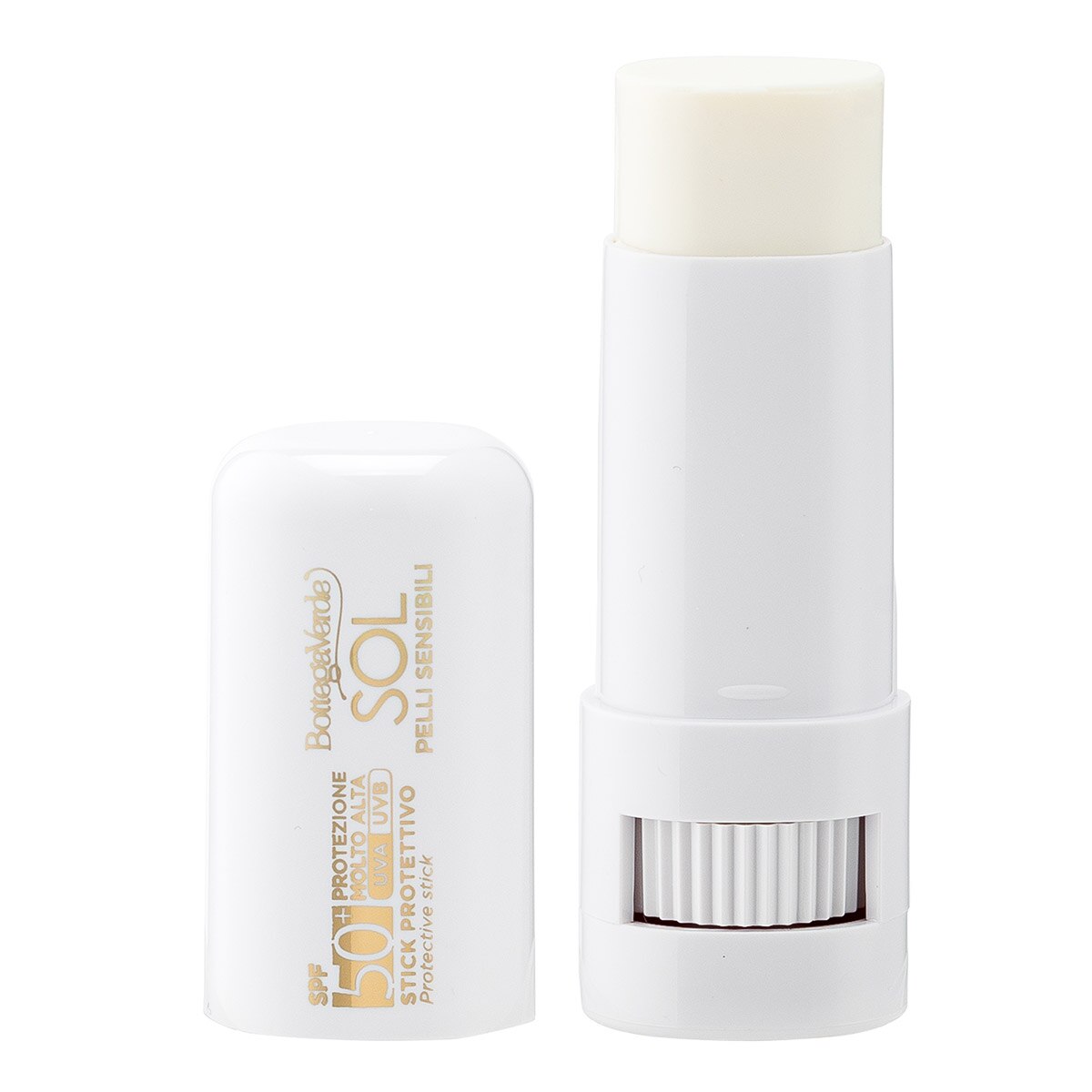 Stick protectie solara, cu ulei de Jojoba si Vitamina E, SPF 50+ - Sol Pelli Sensibili, 9 ML, Bottega Verde