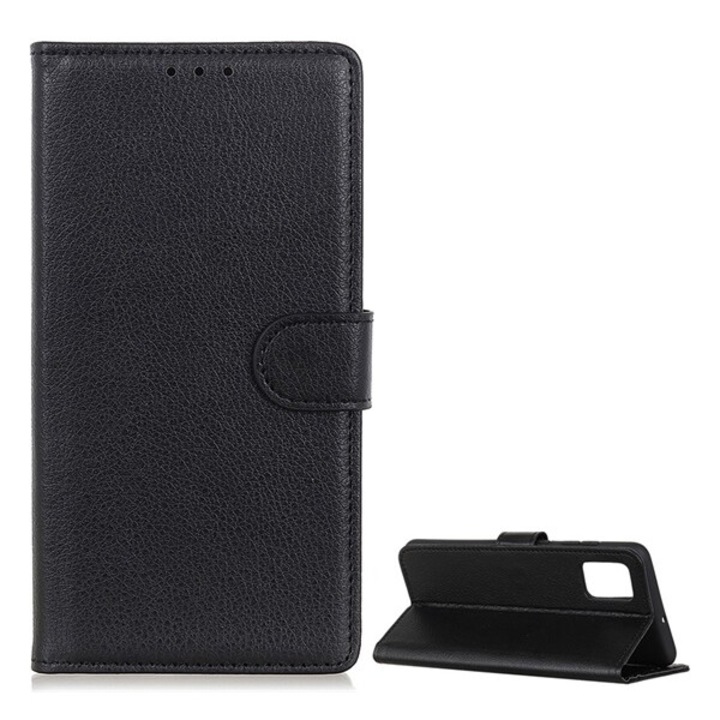 Gigapack mobiltelefon tok álló, bőr hatású, flip, oldalra nyíló, asztali tartó, prémium, fekete, kompatibilis: LG K62, LMK525, / K52, LMK520