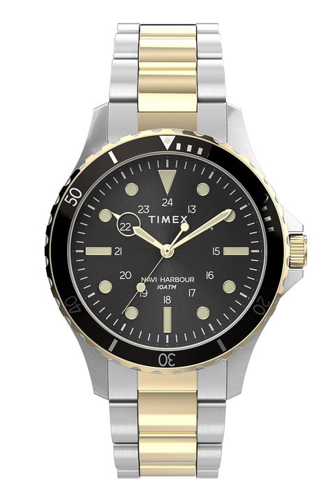 Timex, Иноксов часовник Military, 41 мм, Сребрист / Златист