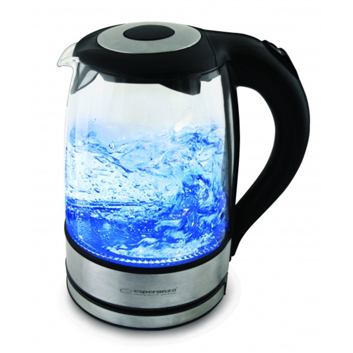 Esperanza EKK012 Yosemite elektromos vízforraló 1.7 liter, led világítással, fekete-ezüst