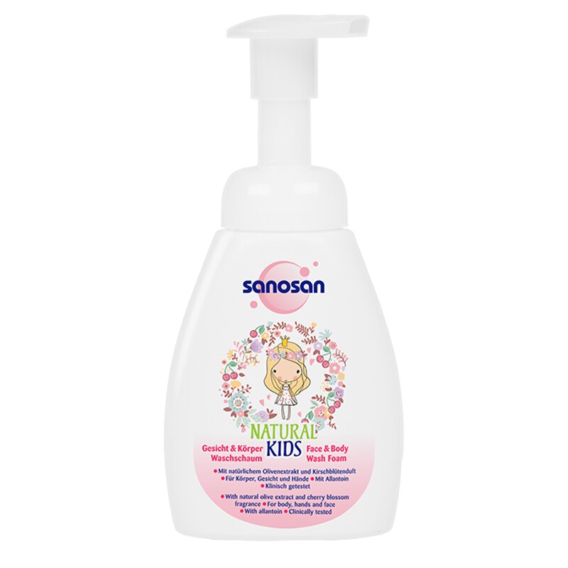Spuma de spalare Sanosan Kids pentru fete, 250 ml