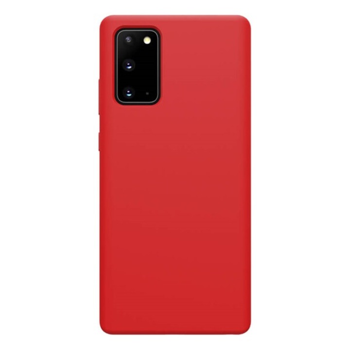 Nillkin flex pure szilikon mobiltelefon tok, ultravékony, környezetbarát, mikrofiber plüss belső, matt, piros, kompatibilis: Samsung Galaxy Note 20 5G, SM-N981F, / Galaxy Note 20, SM-N980F