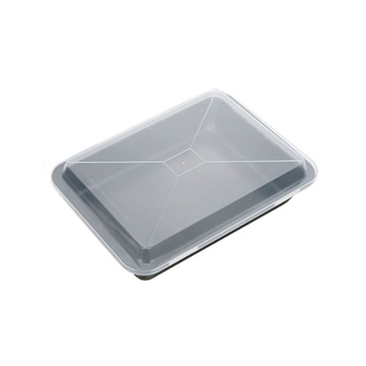 Tava de copt cu capac pentru pastrare Tescoma Delicia, Metal/Plastic, Negru, 25x36 cm