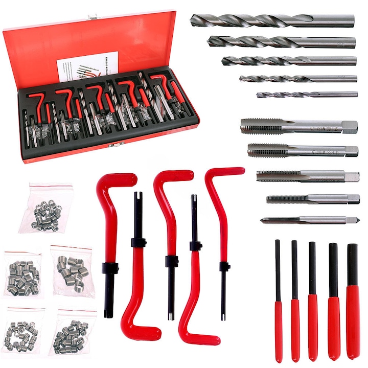Set pentru reparat filete Technic SK2020, trusa 131 piese, M5 M6 M8 M10 M12