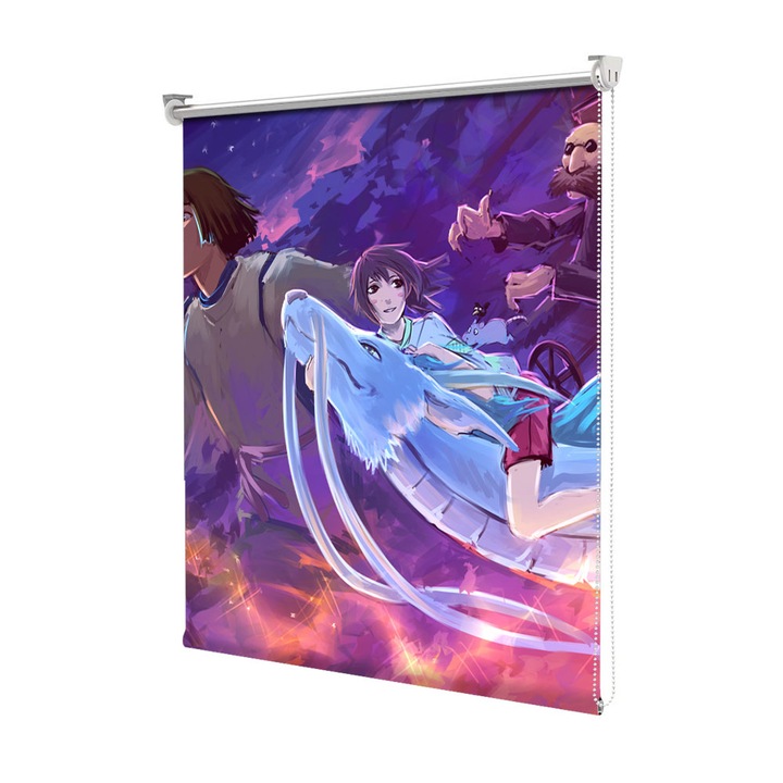 Roleta Art Shade tip Jaluzea cu Rulou si sistem inclus, Art Star, Spirited Away desenat, Animatii, Decoratiuni, Latime 95 cm x Inaltime 130 cm