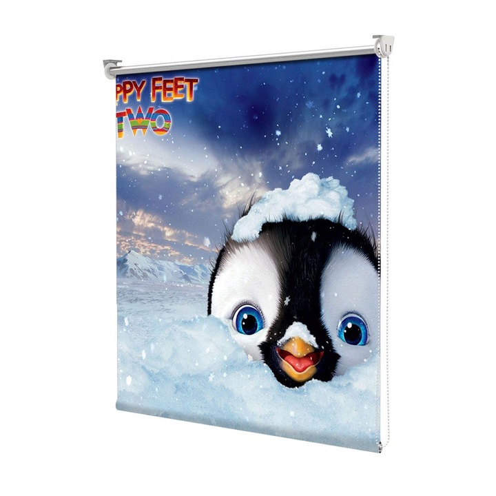 Roleta Art Shade tip Jaluzea cu Rulou si sistem inclus, Art Star, Happy Feet 2 Mulble in zapada, Animatii, Decoratiuni, Latime 75 cm x Inaltime 130 cm