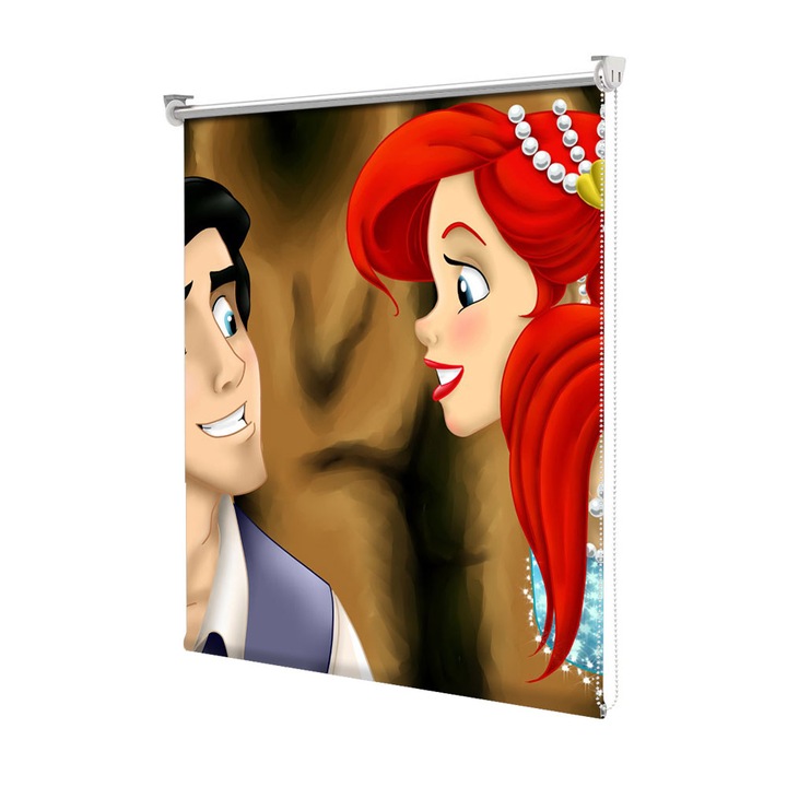 Roleta Art Shade tip Jaluzea cu Rulou si sistem inclus, Art Star, Mica Sirena si printul, Animatii, Decoratiuni, Latime 95 cm x Inaltime 130 cm