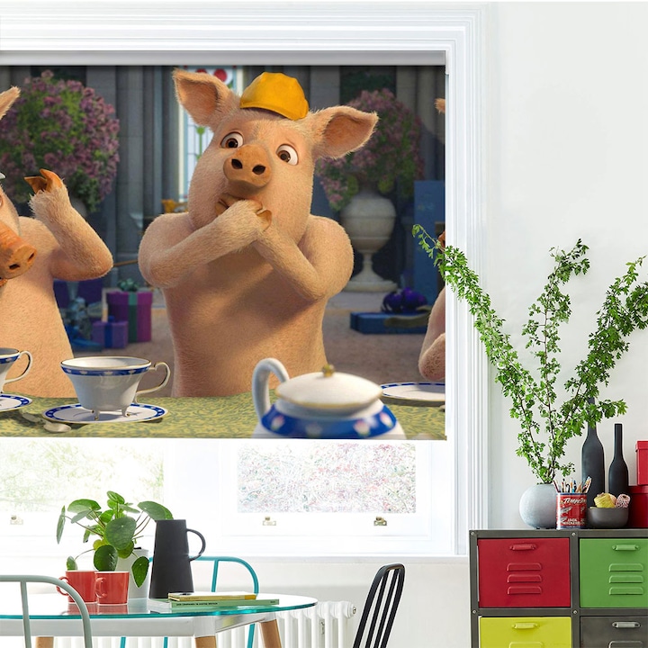 Roleta Art Shade tip Jaluzea cu Rulou si sistem inclus, Art Star, Shrek Purcelusii la ceai, Animatii, Decoratiuni, Latime 70 cm x Inaltime 130 cm