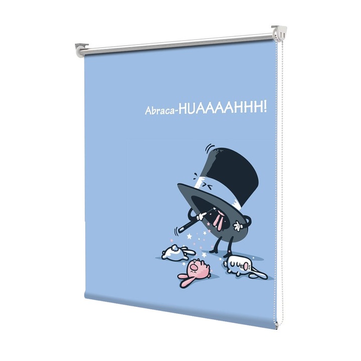 Roleta Art Shade tip Jaluzea cu Rulou si sistem inclus, Art Star, Iepurii in joben, Animatii, Decoratiuni, Latime 95 cm x Inaltime 130 cm