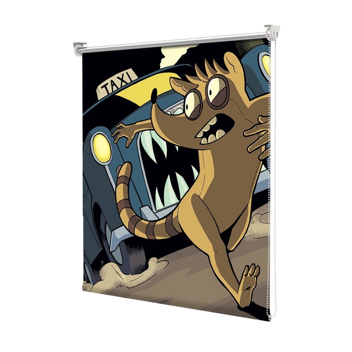 Roleta Art Shade tip Jaluzea cu Rulou si sistem inclus, Art Star, Moment Dramatic Regular Show, Animatii, Decoratiuni, Latime 80 cm x Inaltime 130 cm