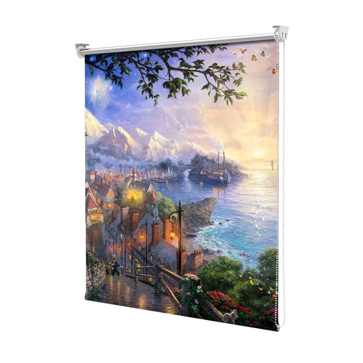 Roleta Art Shade tip Jaluzea cu Rulou si sistem inclus, Art Star, Pinocchio in lumea larga, Animatii, Decoratiuni, Latime 95 cm x Inaltime 130 cm