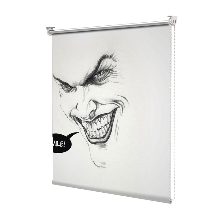Roleta Art Shade tip Jaluzea cu Rulou si sistem inclus, Art Star, Joker Smile desenat in creion, Animatii, Decoratiuni, Latime 65 cm x Inaltime 190 cm