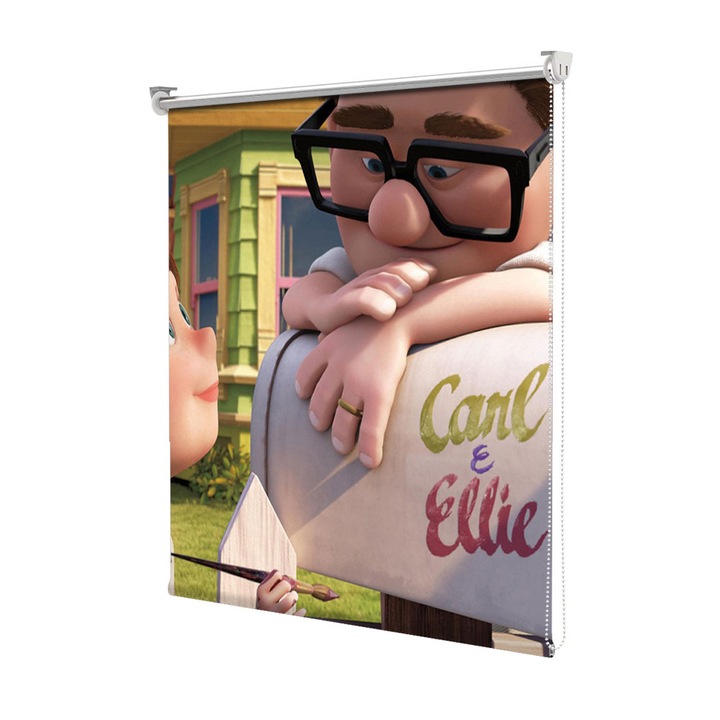 Roleta Art Shade tip Jaluzea cu Rulou si sistem inclus, Art Star, Up Carl cu Ellie si casuta postala, Animatii, Decoratiuni, Latime 55 cm x Inaltime 130 cm
