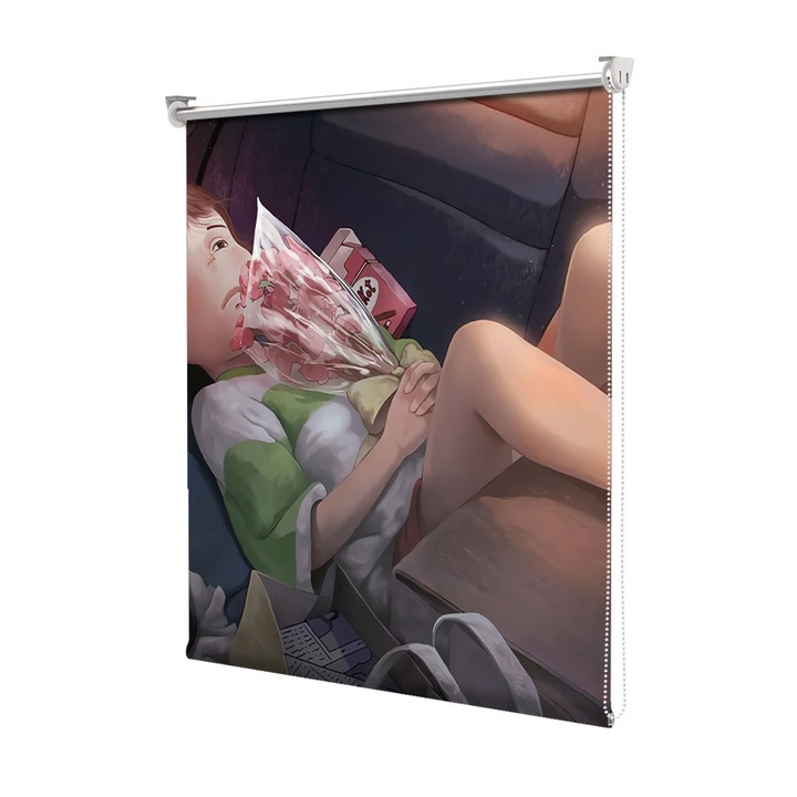 Roleta Art Shade tip Jaluzea cu Rulou si sistem inclus, Art Star, Spirited Away Chihiro strista, Animatii, Decoratiuni, Latime 95 cm x Inaltime 130 cm