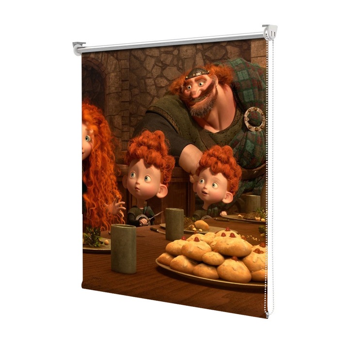 Roleta Art Shade tip Jaluzea cu Rulou si sistem inclus, Art Star, Brave Merida la masa cu familia, Animatii, Decoratiuni, Latime 160 cm x Inaltime 130 cm