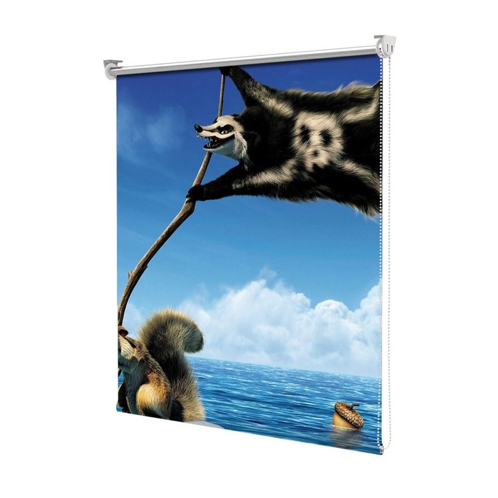 Roleta Art Shade tip Jaluzea cu Rulou si sistem inclus, Art Star, Ice Age Scrat inconjurat de apa, Animatii, Decoratiuni, Latime 65 cm x Inaltime 190 cm