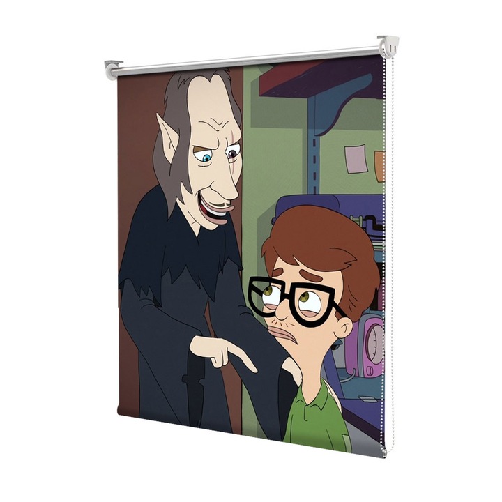 Roleta Art Shade tip Jaluzea cu Rulou si sistem inclus, Art Star, Big Mouth Shame Wizard si Andrew in garaj, Animatii, Decoratiuni, Latime 75 cm x Inaltime 130 cm