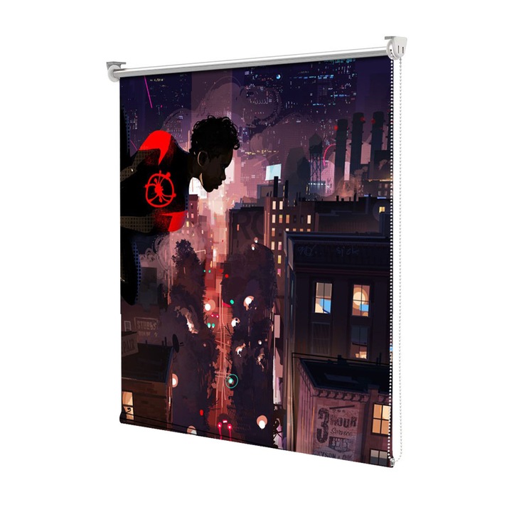 Roleta Art Shade tip Jaluzea cu Rulou si sistem inclus, Art Star, Spiderman in alt oras, Animatii, Decoratiuni, Latime 50 cm x Inaltime 250 cm