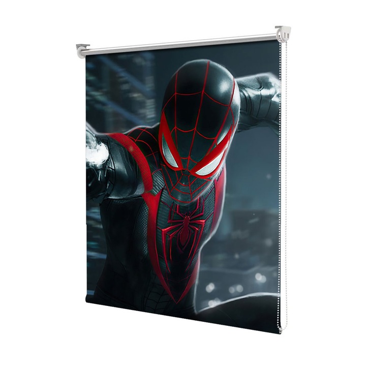Roleta Art Shade tip Jaluzea cu Rulou si sistem inclus, Art Star, Spiderman costum negru, Animatii, Decoratiuni, Latime 95 cm x Inaltime 130 cm