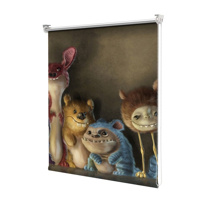 Roleta Art Shade tip Jaluzea cu Rulou si sistem inclus, Art Star, Animalute de plus in viata, Animatii, Decoratiuni, Latime 95 cm x Inaltime 130 cm