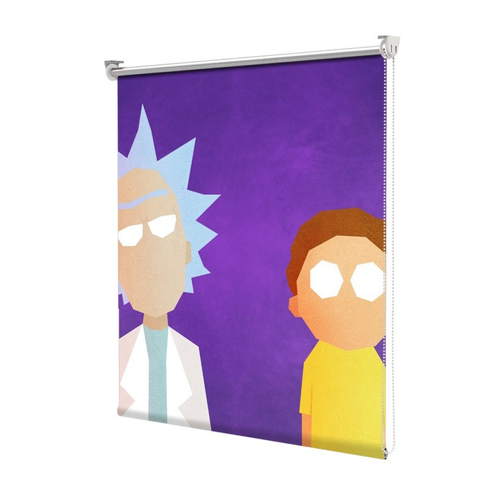 Roleta Art Shade tip Jaluzea cu Rulou si sistem inclus, Art Star, Rick si Morty simplificati, Animatii, Decoratiuni, Latime 75 cm x Inaltime 130 cm