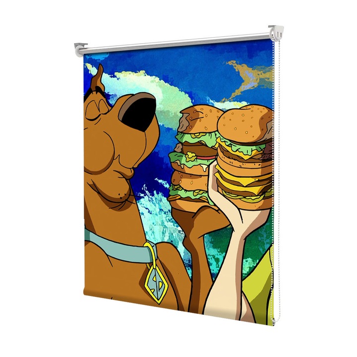 Roleta Art Shade tip Jaluzea cu Rulou si sistem inclus, Art Star, Scooby si Shaggy mancand, Animatii, Decoratiuni, Latime 95 cm x Inaltime 130 cm