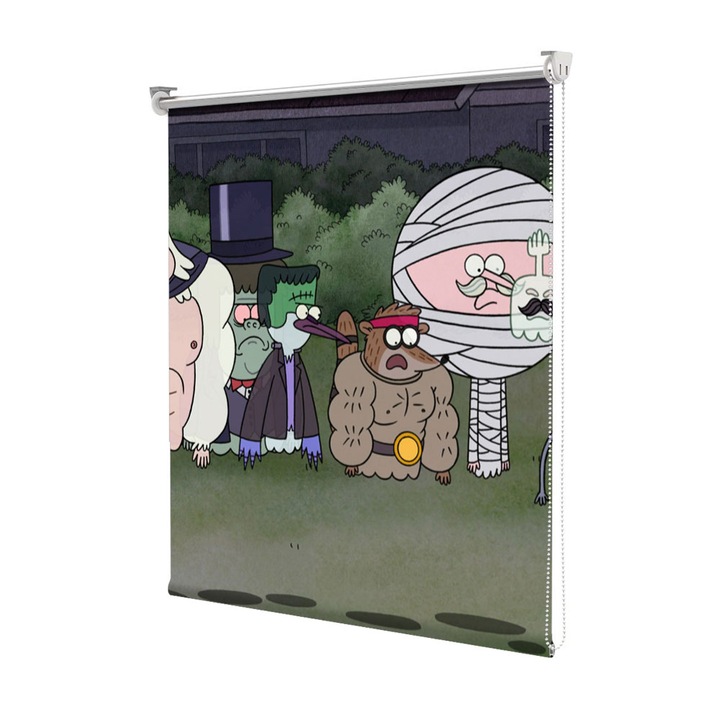 Roleta Art Shade tip Jaluzea cu Rulou si sistem inclus, Art Star, Regular Show Rigby si ceailalti, Animatii, Decoratiuni, Latime 65 cm x Inaltime 190 cm