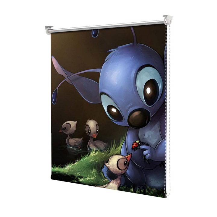 Roleta Art Shade tip Jaluzea cu Rulou si sistem inclus, Art Star, Stitch cu ratustele, Animatii, Decoratiuni, Latime 65 cm x Inaltime 190 cm