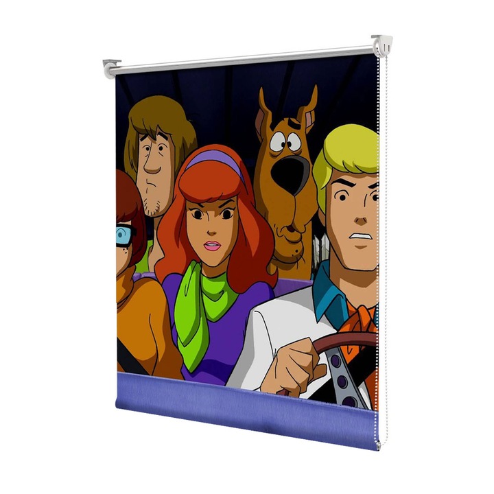Roleta Art Shade tip Jaluzea cu Rulou si sistem inclus, Art Star, Personajele din Scooby Doo mirate, Animatii, Decoratiuni, Latime 95 cm x Inaltime 130 cm
