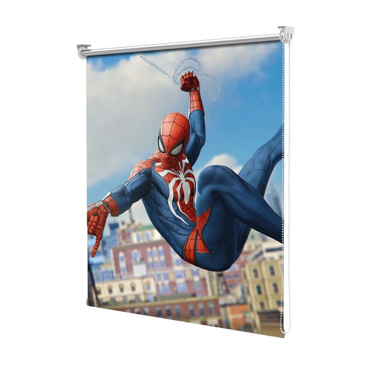 Roleta Art Shade tip Jaluzea cu Rulou si sistem inclus, Art Star, Spiderman eroul orasului, Animatii, Decoratiuni, Latime 95 cm x Inaltime 130 cm