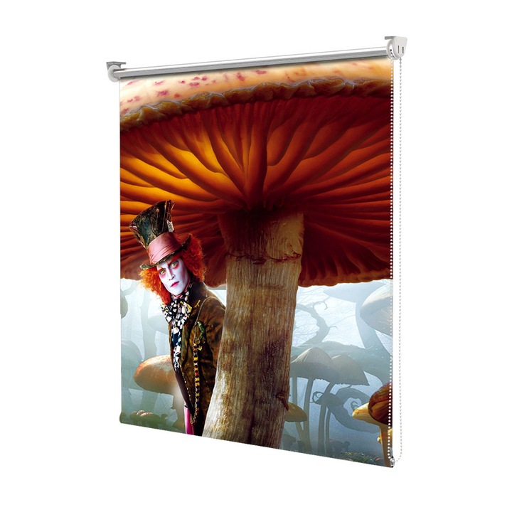 Roleta Art Shade tip Jaluzea cu Rulou si sistem inclus, Art Star, Alice in Tara Minunilor Plarierul Nebun, Animatii, Decoratiuni, Latime 160 cm x Inaltime 250 cm