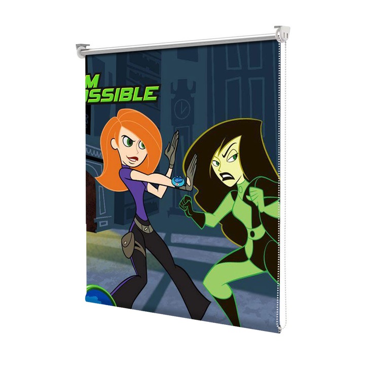 Roleta Art Shade tip Jaluzea cu Rulou si sistem inclus, Art Star, Kim Possible in lupta, Animatii, Decoratiuni, Latime 95 cm x Inaltime 130 cm