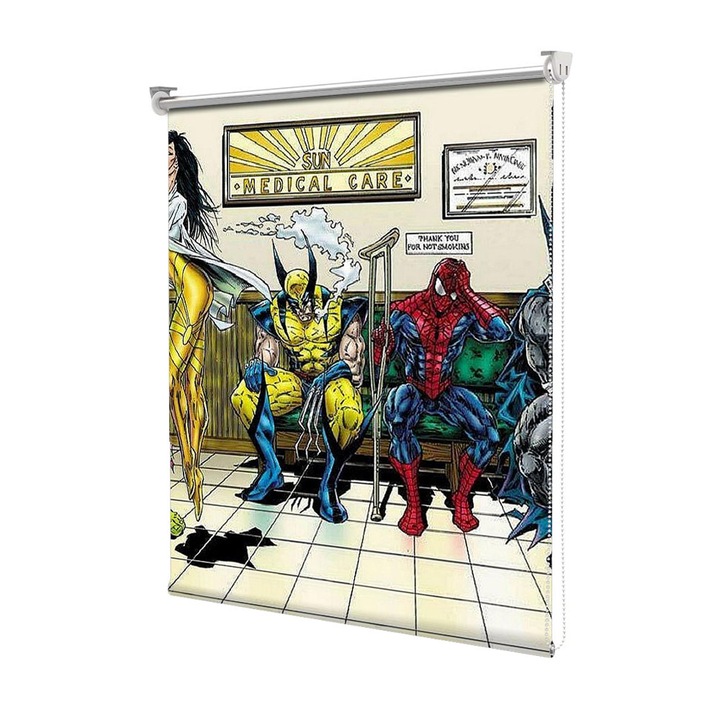 Roleta Art Shade tip Jaluzea cu Rulou si sistem inclus, Art Star, Eroii la consult medical, Animatii, Decoratiuni, Latime 65 cm x Inaltime 190 cm